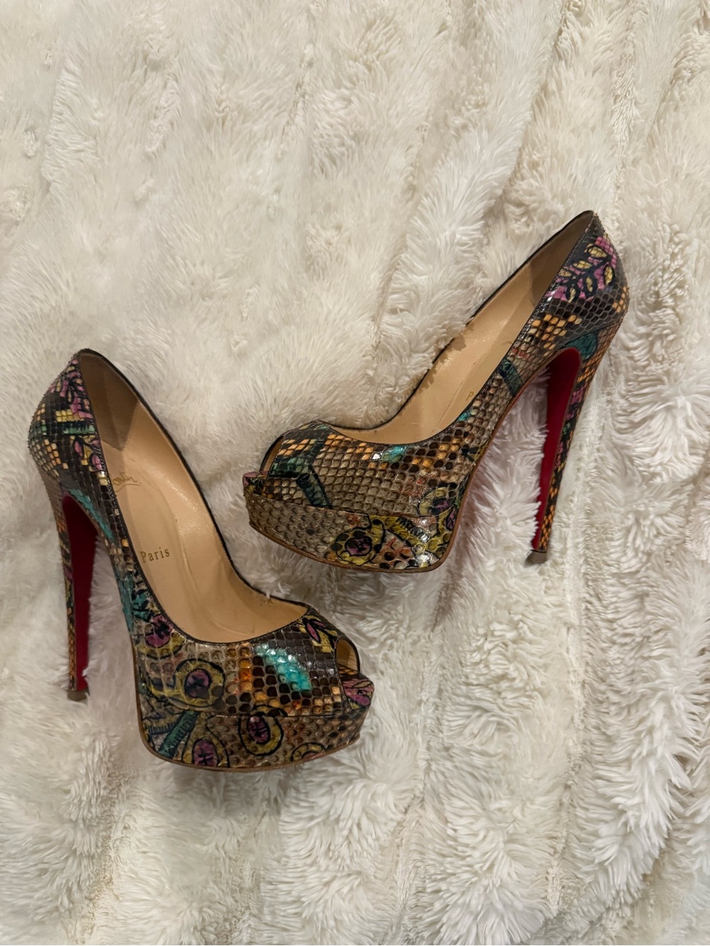 Christian Louboutin Lady Peep 150 Batik Python
